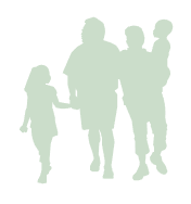 Silhouette einer größeren Gruppe